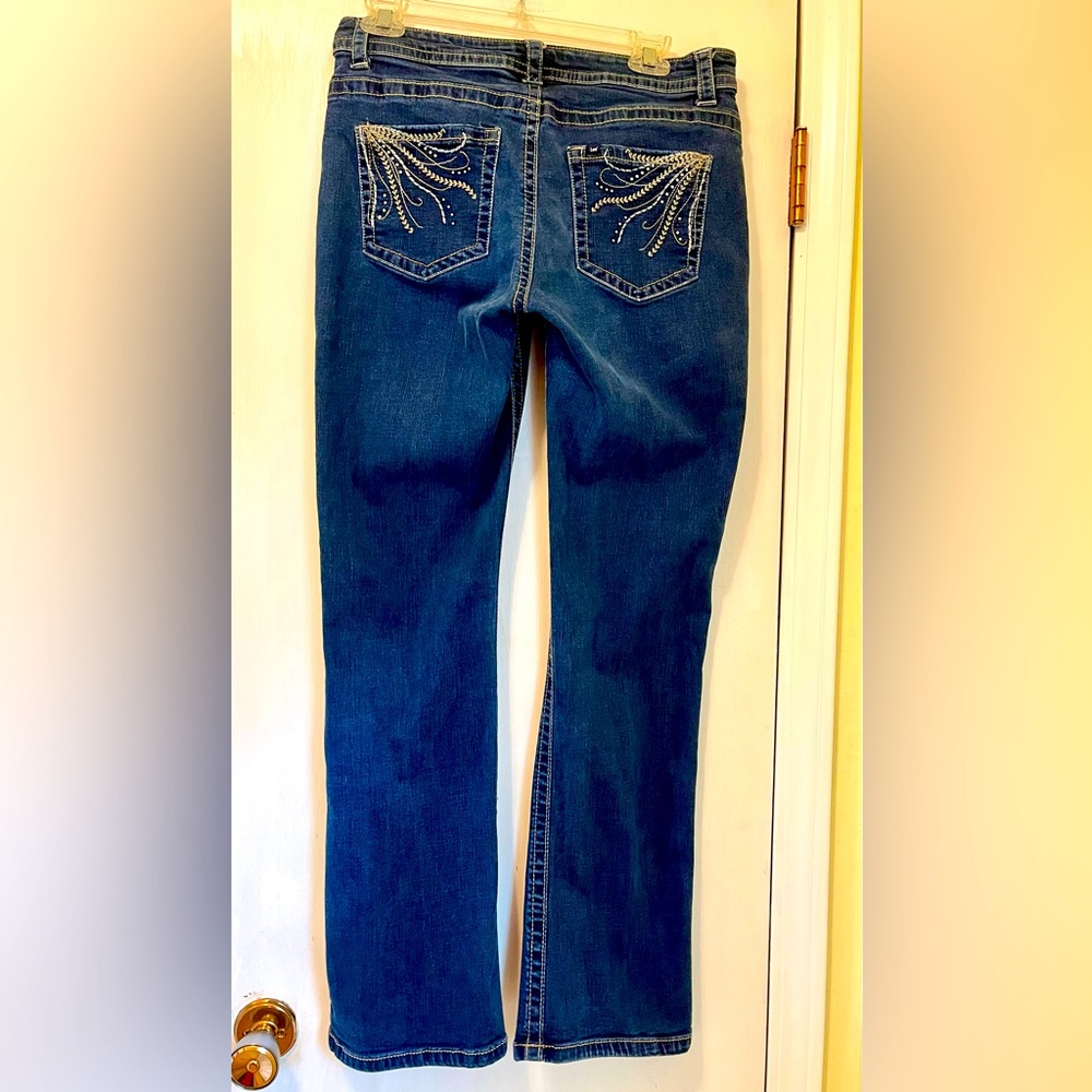 Lee Midrise Fit 1989 Embellished Embroidered Rhinestone Straight Leg Jeans 31x30